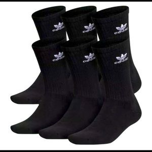 Adidas Men’s Athletic Crew Socks - 6 pair pack- Black / classic adidas logo